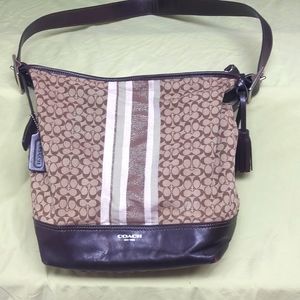 Coach Legacy Signature Shoulder Handbag Brown